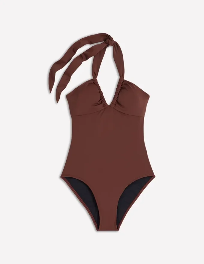 Minori Halter Tie Swimsuit Cinnamon