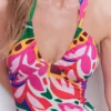 Minori Halter Tie Swimsuit Multi, Leafy Cascade