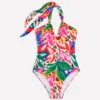 Minori Halter Tie Swimsuit Multi, Leafy Cascade