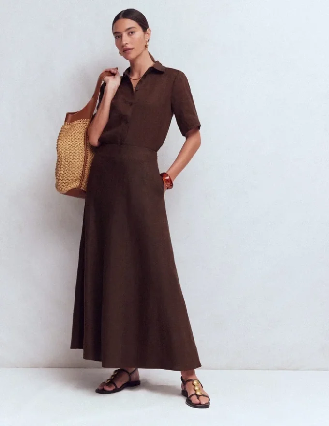 Miriam Linen Maxi Skirt Bitter Chocolate Miriam Linen Maxi Skirt Bitter Chocolate