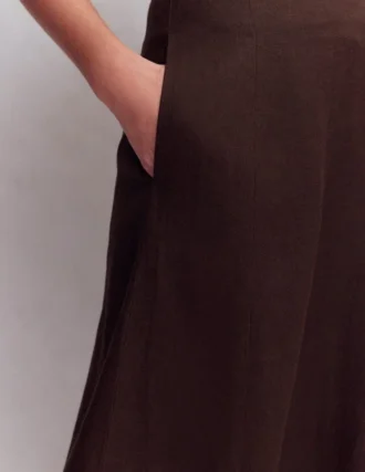 Miriam Linen Maxi Skirt Bitter Chocolate