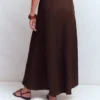 Miriam Linen Maxi Skirt Bitter Chocolate Miriam Linen Maxi Skirt Bitter Chocolate