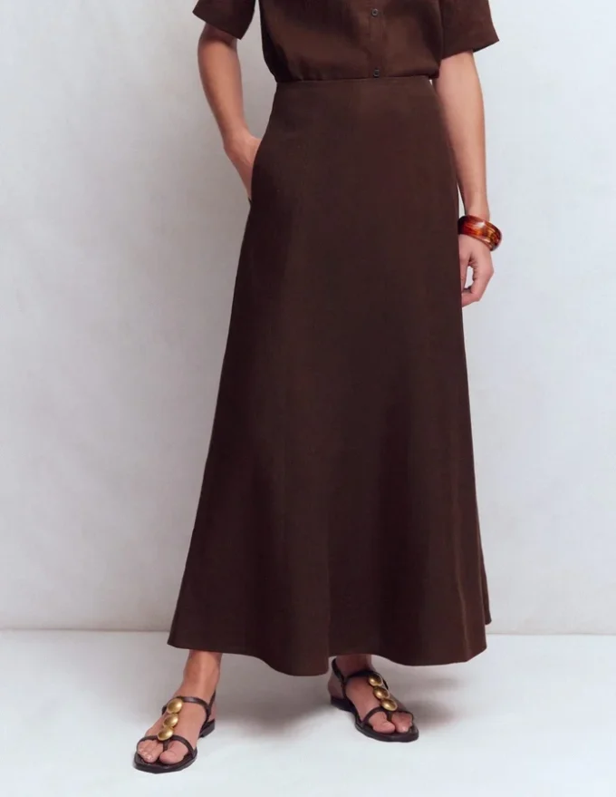 Miriam Linen Maxi Skirt Bitter Chocolate Miriam Linen Maxi Skirt Bitter Chocolate