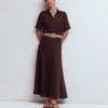 Miriam Linen Maxi Skirt Bitter Chocolate Miriam Linen Maxi Skirt Bitter Chocolate