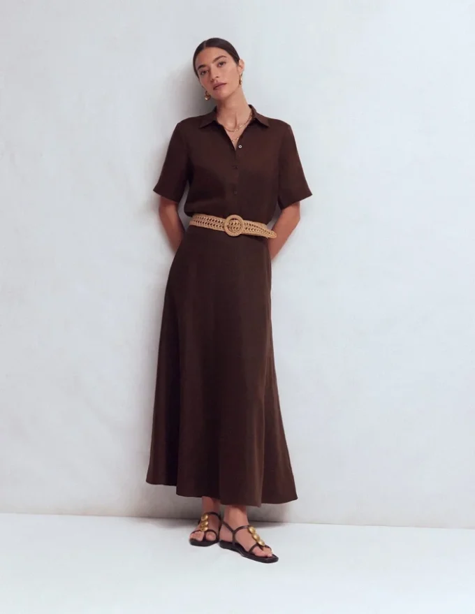 Miriam Linen Maxi Skirt Bitter Chocolate Miriam Linen Maxi Skirt Bitter Chocolate