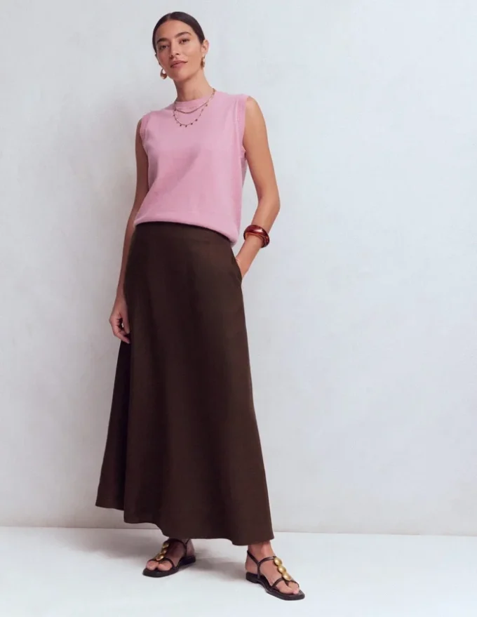 Miriam Linen Maxi Skirt Bitter Chocolate Miriam Linen Maxi Skirt Bitter Chocolate