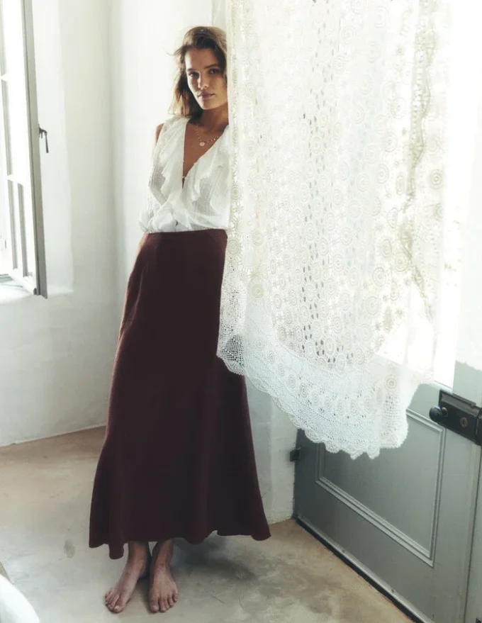 Miriam Linen Maxi Skirt Bitter Chocolate Miriam Linen Maxi Skirt Bitter Chocolate