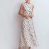Miriam Linen Maxi Skirt Ivory, Painted Dot Miriam Linen Maxi Skirt Ivory, Painted Dot
