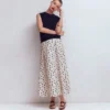 Miriam Linen Maxi Skirt Ivory, Painted Dot Miriam Linen Maxi Skirt Ivory, Painted Dot