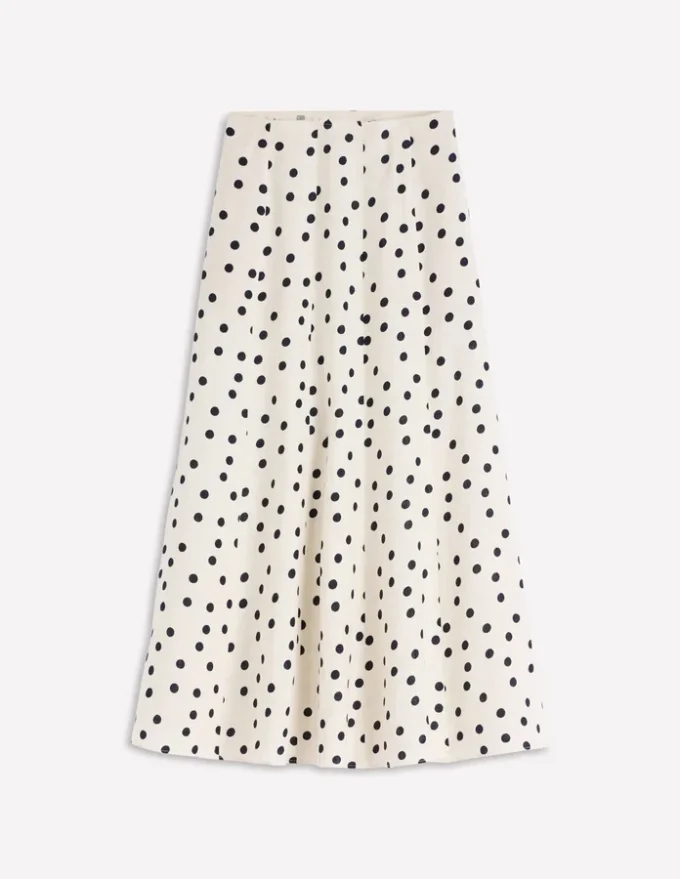 Miriam Linen Maxi Skirt Ivory, Painted Dot Miriam Linen Maxi Skirt Ivory, Painted Dot