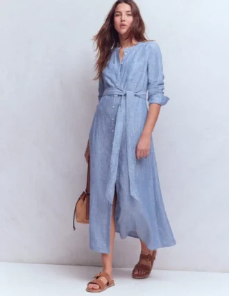 Mollie Linen Shirt Dress Chambray