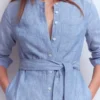Mollie Linen Shirt Dress Chambray Mollie Linen Shirt Dress Chambray