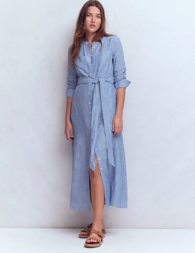 Mollie Linen Shirt Dress Chambray Mollie Linen Shirt Dress Chambray