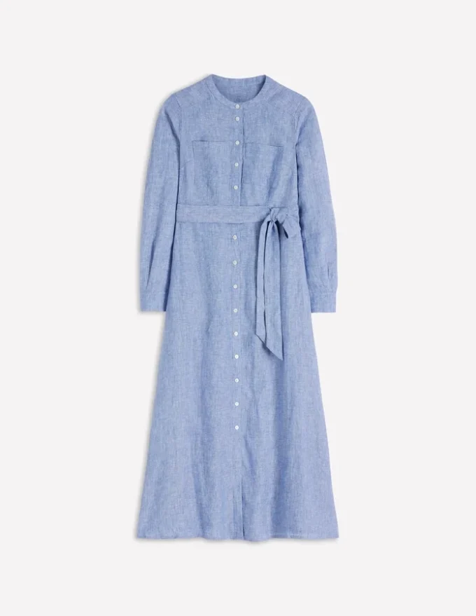 Mollie Linen Shirt Dress Chambray Mollie Linen Shirt Dress Chambray