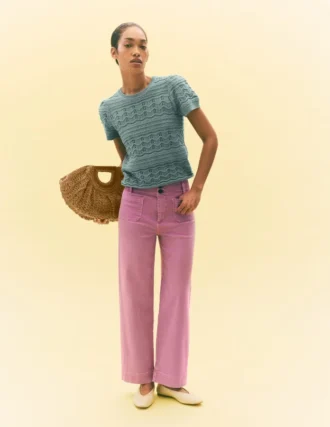 Monica Knitted T-Shirt Blue