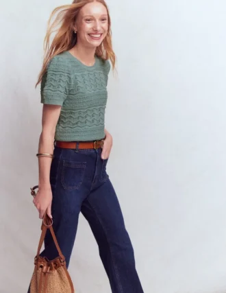Monica Knitted T-Shirt Blue