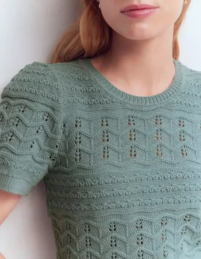 Monica Knitted T-Shirt Blue Monica Knitted T-Shirt Blue