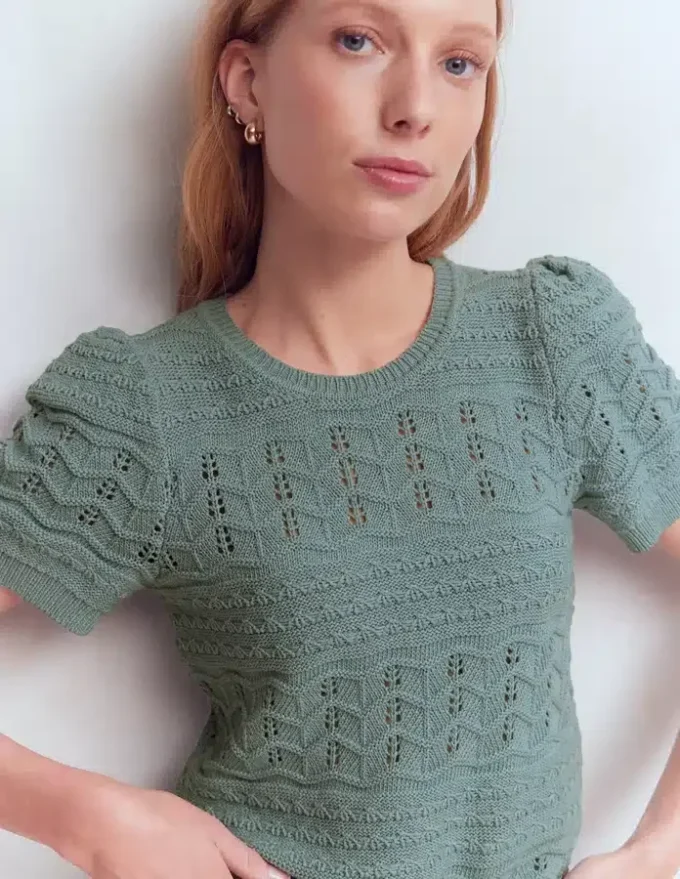 Monica Knitted T-Shirt Blue Monica Knitted T-Shirt Blue