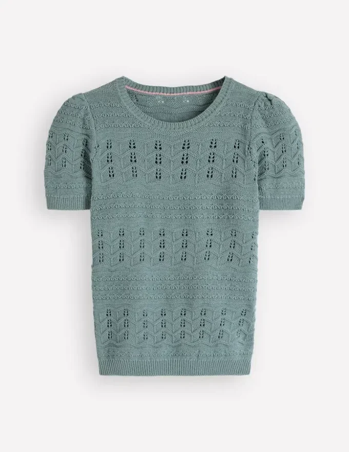 Monica Knitted T-Shirt Blue Monica Knitted T-Shirt Blue