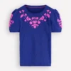 Monica Knitted T-Shirt Blue Embroidery Monica Knitted T-Shirt Blue Embroidery