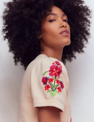 Monica Knitted T-Shirt Ivory