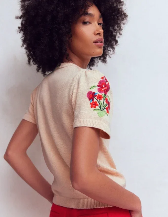 Monica Knitted T-Shirt Ivory Monica Knitted T-Shirt Ivory