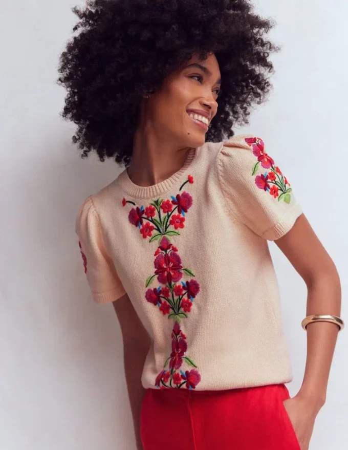 Monica Knitted T-Shirt Ivory Monica Knitted T-Shirt Ivory