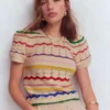Monica Knitted T-Shirt Multi Stripe Monica Knitted T-Shirt Multi Stripe