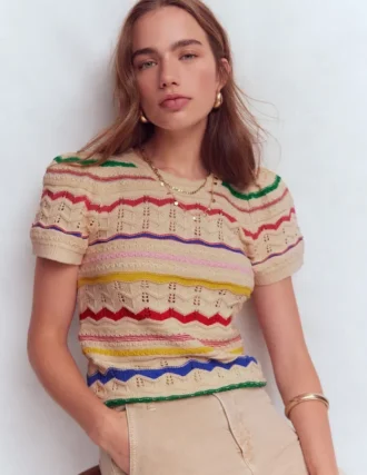 Monica Knitted T-Shirt Multi Stripe