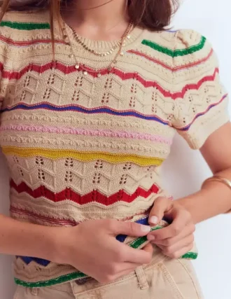 Monica Knitted T-Shirt Multi Stripe