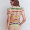 Monica Knitted T-Shirt Multi Stripe Monica Knitted T-Shirt Multi Stripe