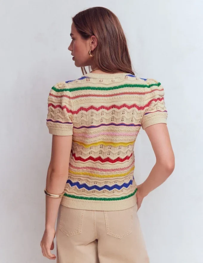 Monica Knitted T-Shirt Multi Stripe Monica Knitted T-Shirt Multi Stripe