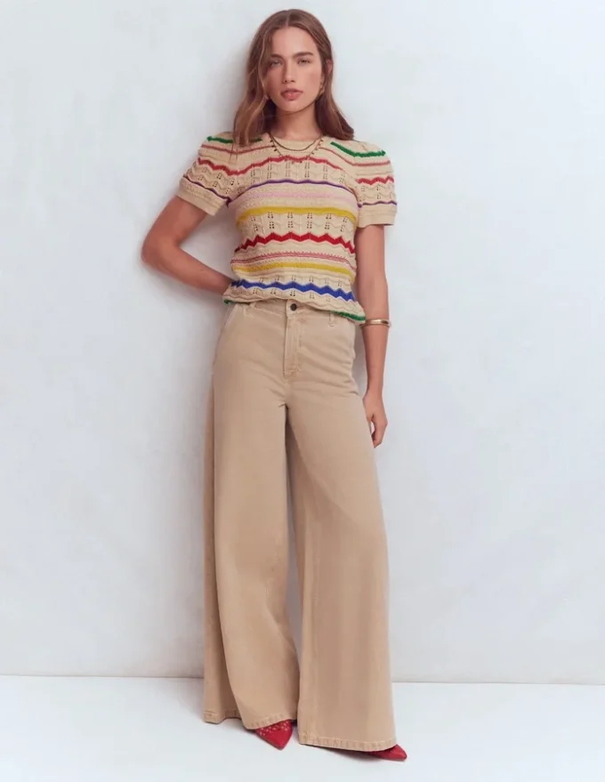 Monica Knitted T-Shirt Multi Stripe Monica Knitted T-Shirt Multi Stripe