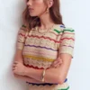 Monica Knitted T-Shirt Multi Stripe Monica Knitted T-Shirt Multi Stripe