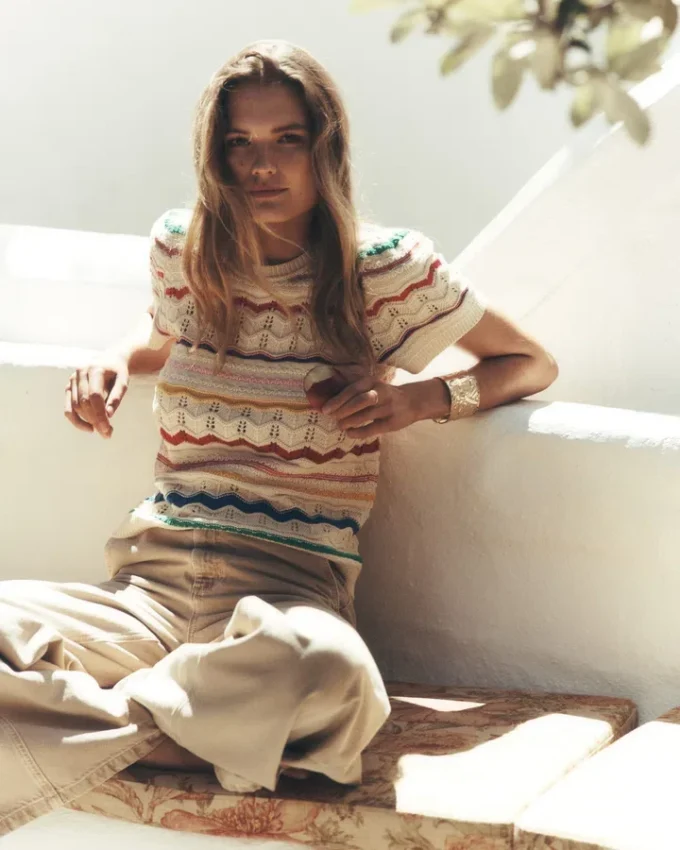 Monica Knitted T-Shirt Multi Stripe Monica Knitted T-Shirt Multi Stripe