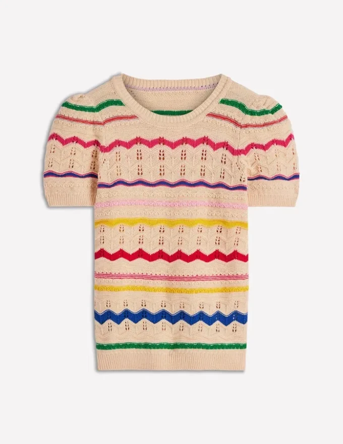 Monica Knitted T-Shirt Multi Stripe Monica Knitted T-Shirt Multi Stripe