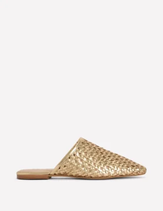 Mule Slipper Loafer Gold Weave