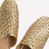 Mule Slipper Loafer Gold Weave Mule Slipper Loafer Gold Weave