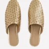 Mule Slipper Loafer Gold Weave Mule Slipper Loafer Gold Weave