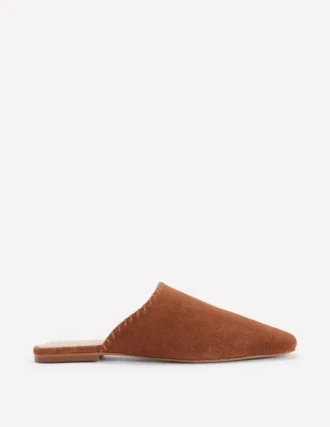 Mule Slipper Loafer Tan Suede