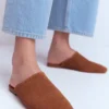 Mule Slipper Loafer Tan Suede