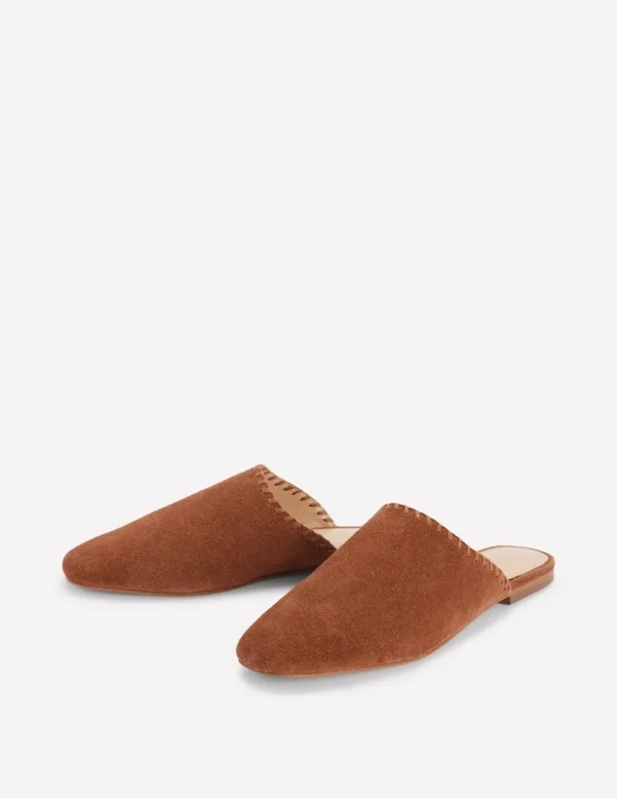Mule Slipper Loafer Tan Suede