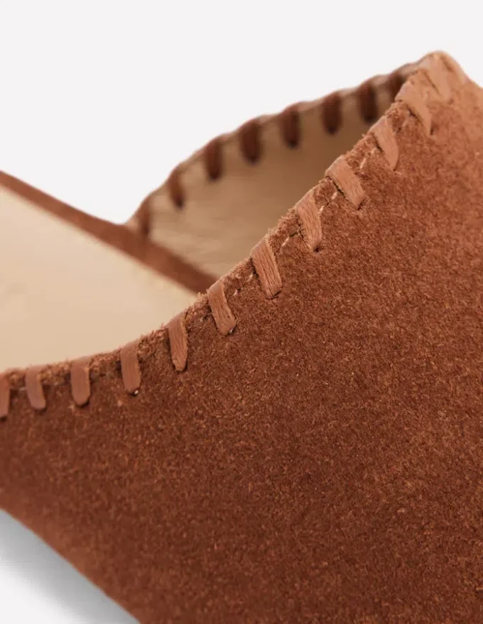 Mule Slipper Loafer Tan Suede