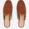 Mule Slipper Loafer Tan Suede