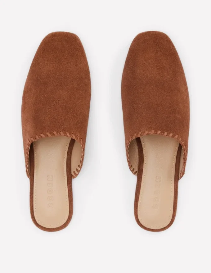 Mule Slipper Loafer Tan Suede