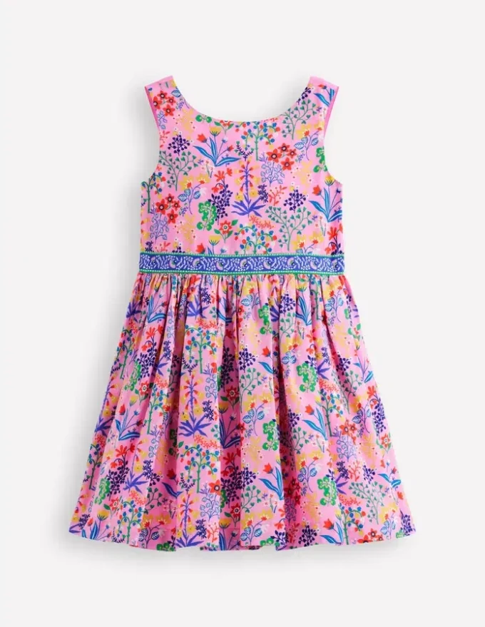 Multi Strap Flare Dress Meadowsweet Pink Garden Floral Multi Strap Flare Dress Meadowsweet Pink Garden Floral