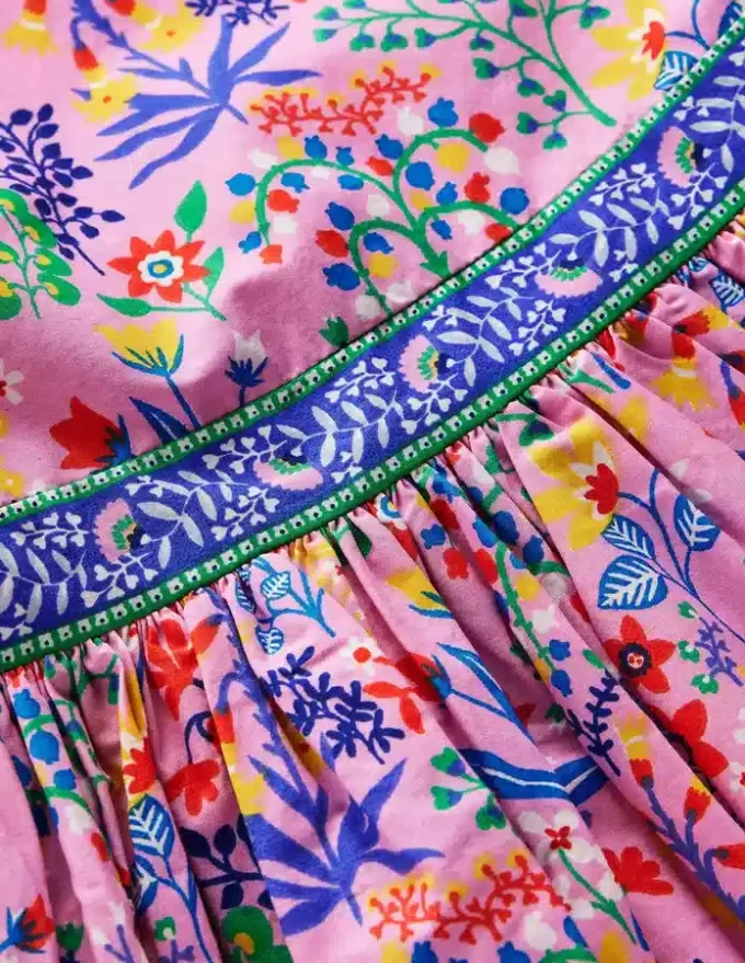 Multi Strap Flare Dress Meadowsweet Pink Garden Floral Multi Strap Flare Dress Meadowsweet Pink Garden Floral