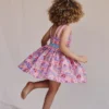Multi Strap Flare Dress Meadowsweet Pink Garden Floral Multi Strap Flare Dress Meadowsweet Pink Garden Floral