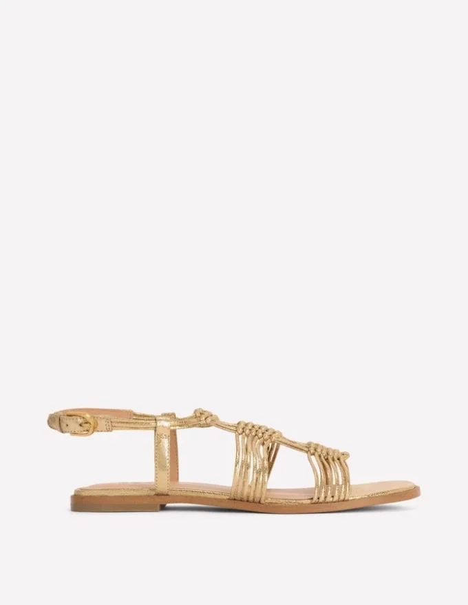 Multi Strap Knot Sandal Gold Multi Strap Knot Sandal Gold