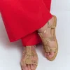 Multi Strap Knot Sandal Gold Multi Strap Knot Sandal Gold